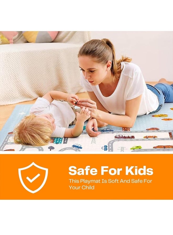 Beauenty Baby Play Mat, 200 * 180 * 1CM Waterproof Non-Slip Large Reversible Playmat Crawling Mat, Extra Thick Soft Baby Playmats for Playing or Camping Mat Bedroom Living Room Plush Carpet Area - Image 4